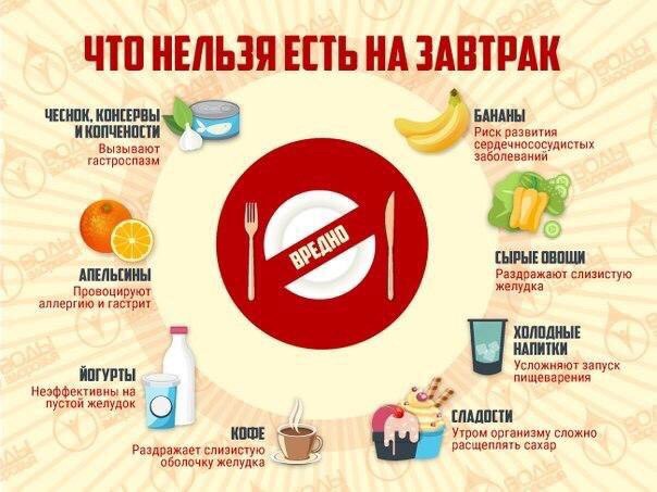 Какие продукты нельзя есть утром натощак, а какие перед сном